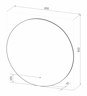 Зеркало с подсветкой Misty Аламак 80см белый